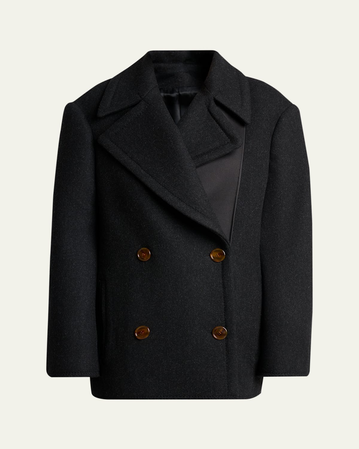 Lanvin Wool Oversized Double-breasted Coat In Black