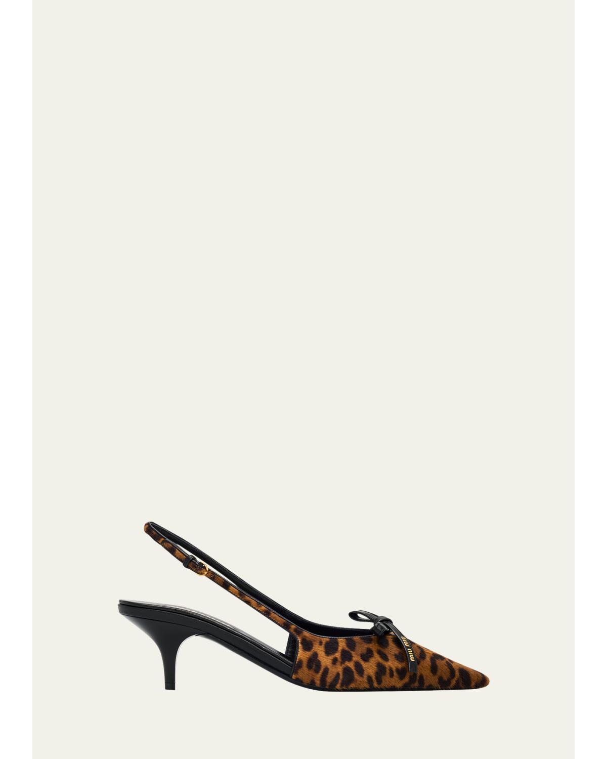 55Mm Leopard Slingback