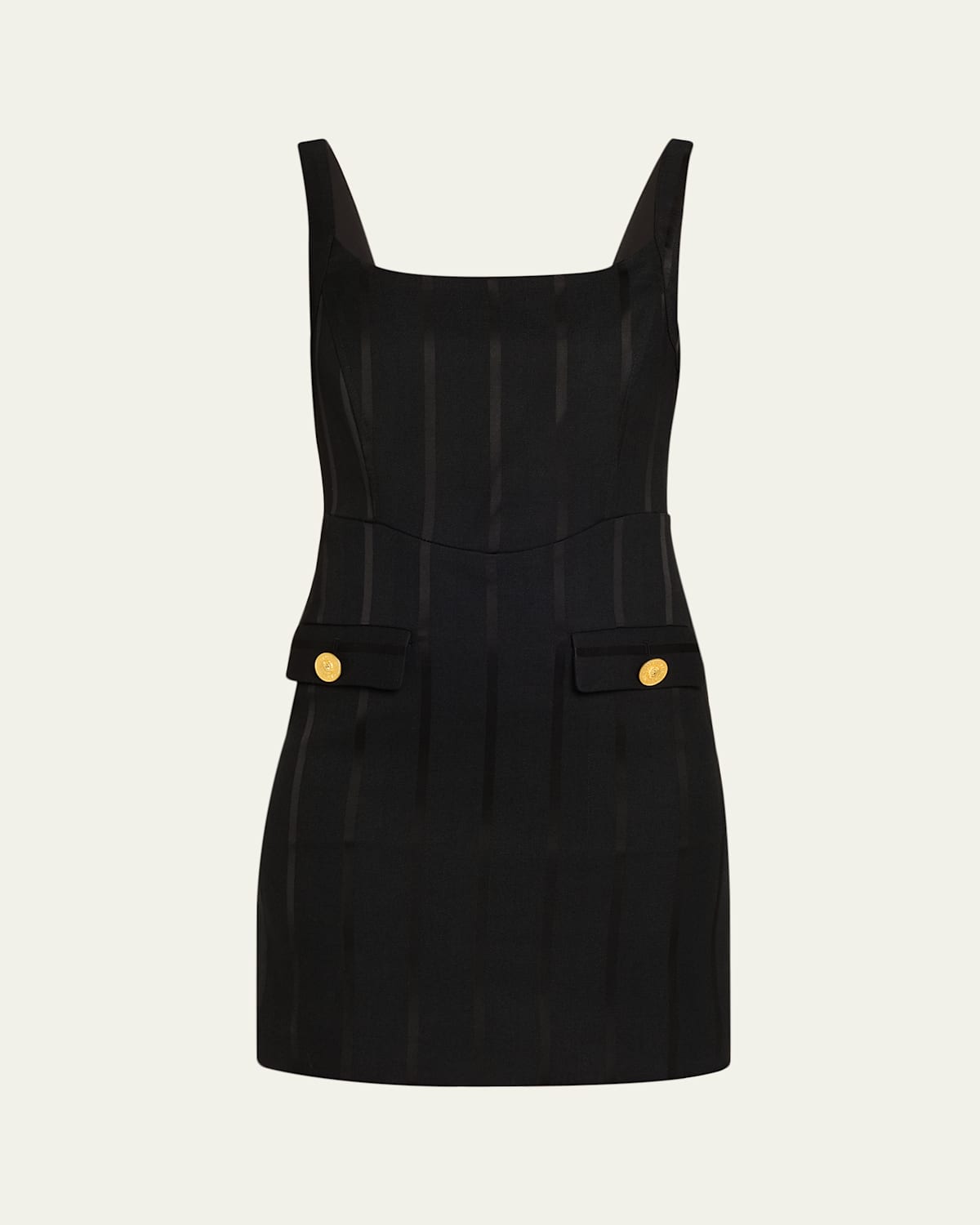 L'agence Helen Striped Satin Corset Mini Dress In Black