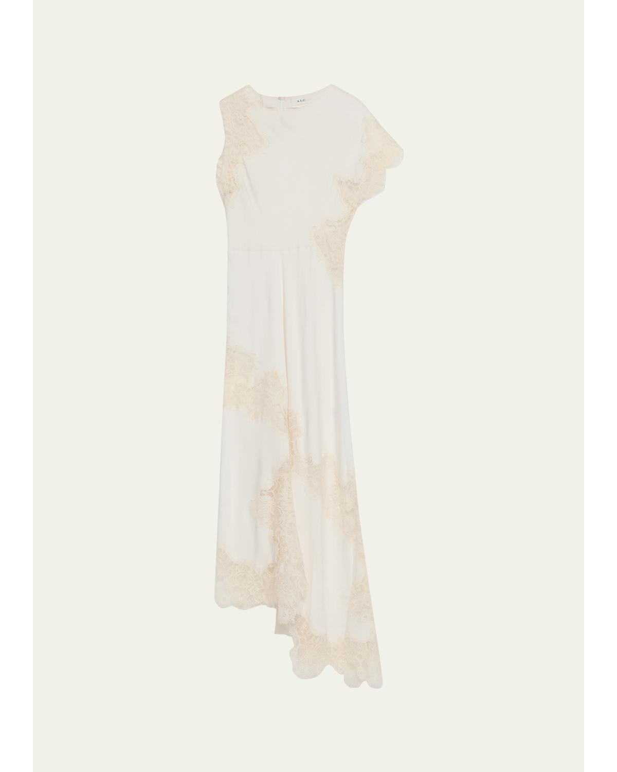 Alessia Satin and Lace Maxi Dress