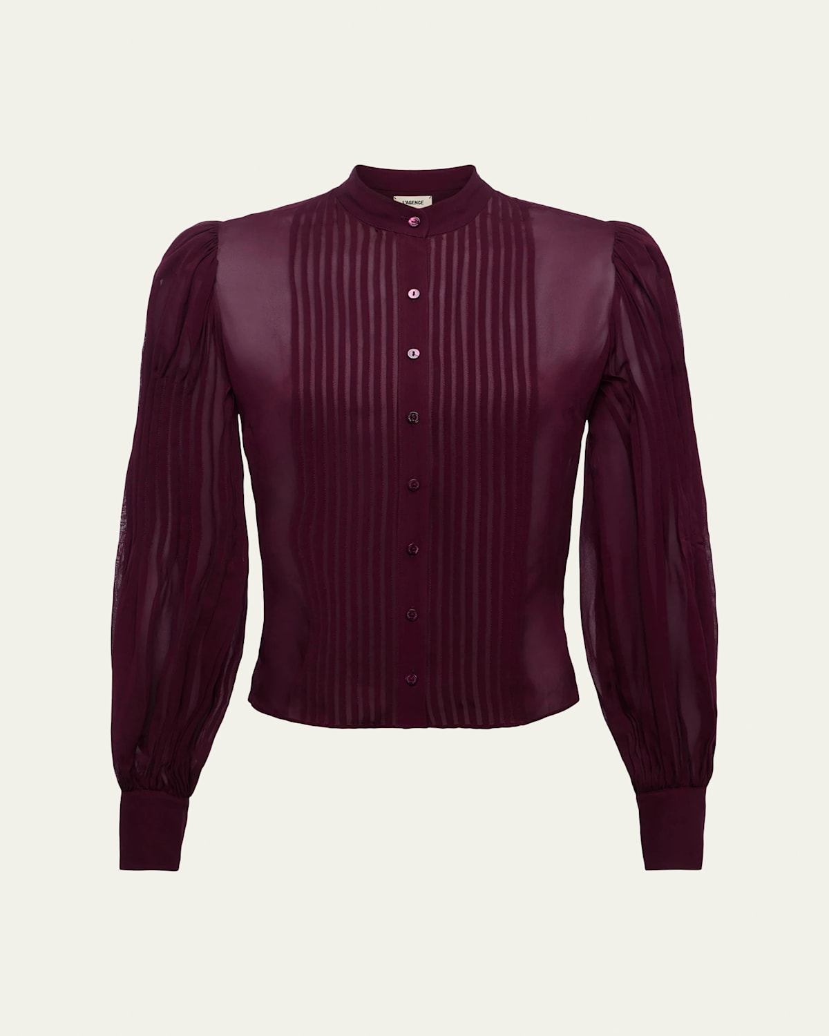 L'agence Noor Pleated Blouse In Brown