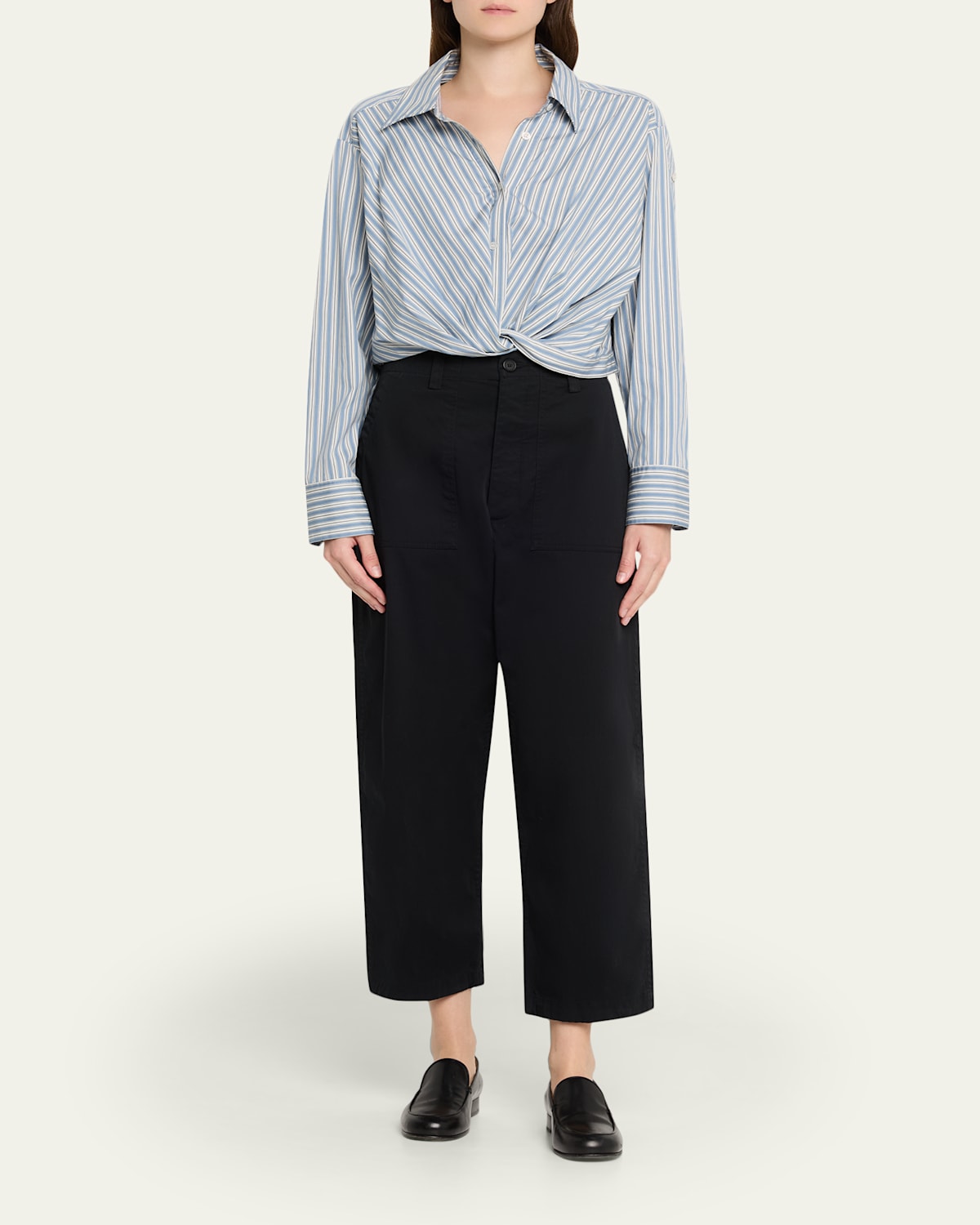 Leo Striped Twist-Front Top