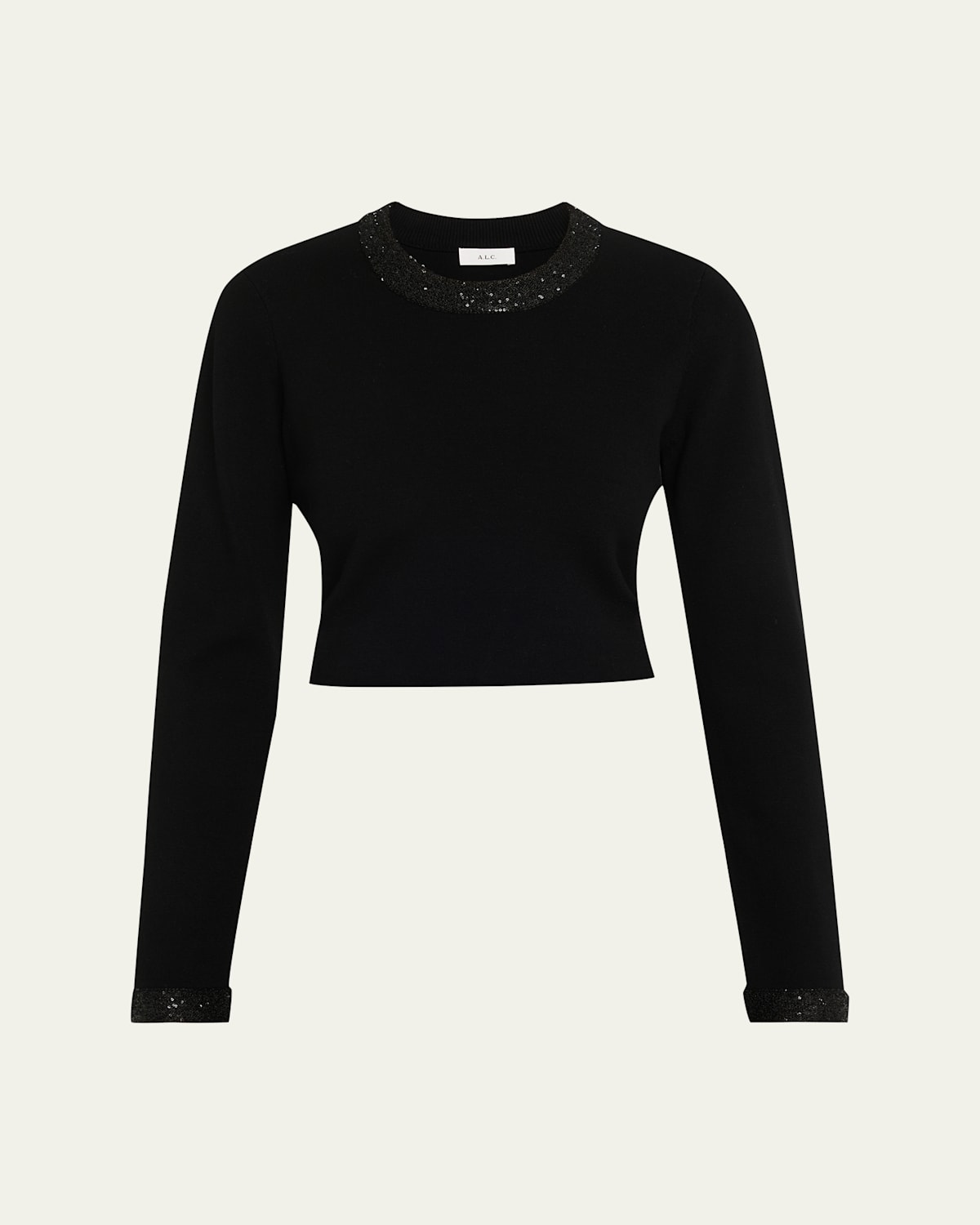A.l.c Marley Sequined Long-sleeve Crop Top