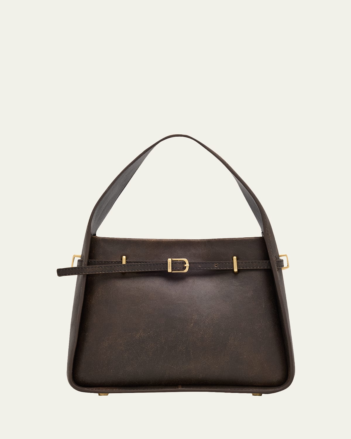 Simkhai Cleo Small Distressed Leather Bucket Bag In Brown