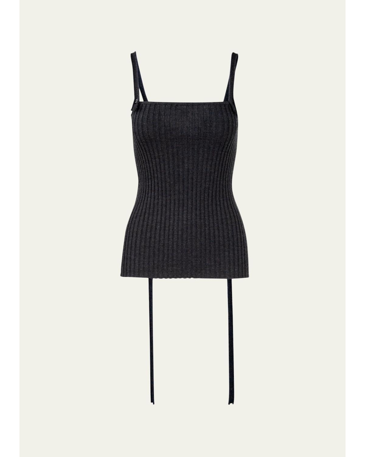Convertible Ribbed Knit Tank Top