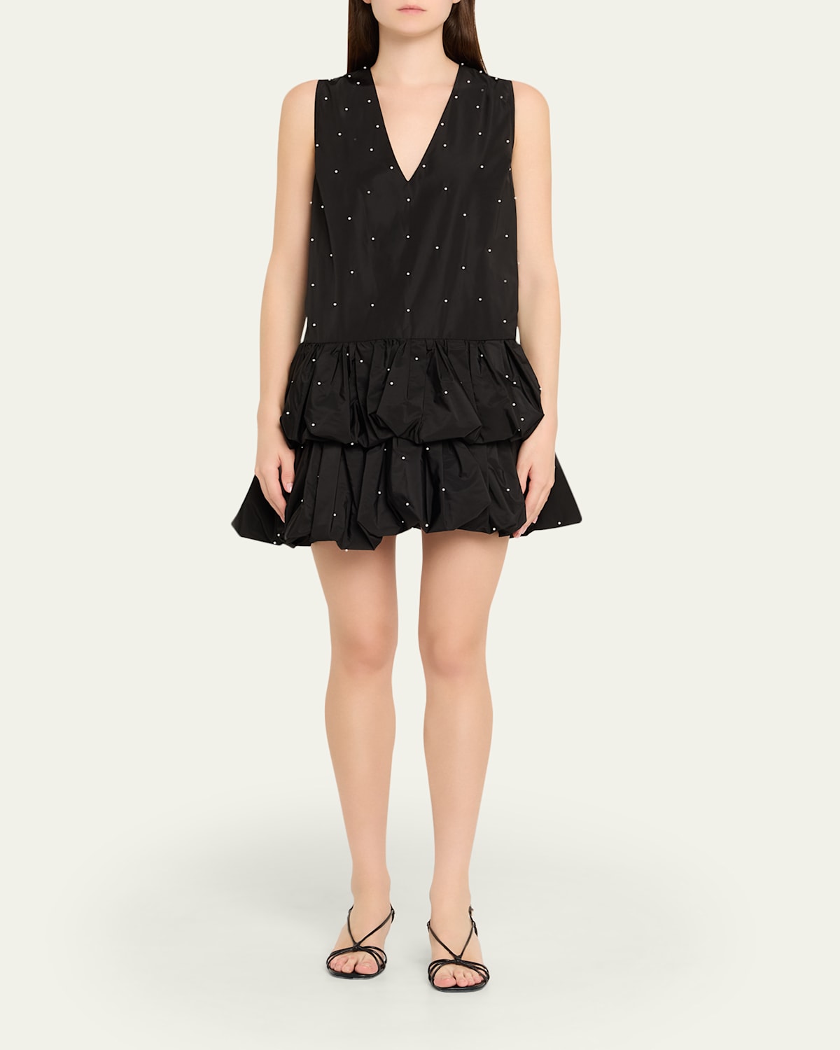 Alberta Embellished Bubble-Hem Mini Dress