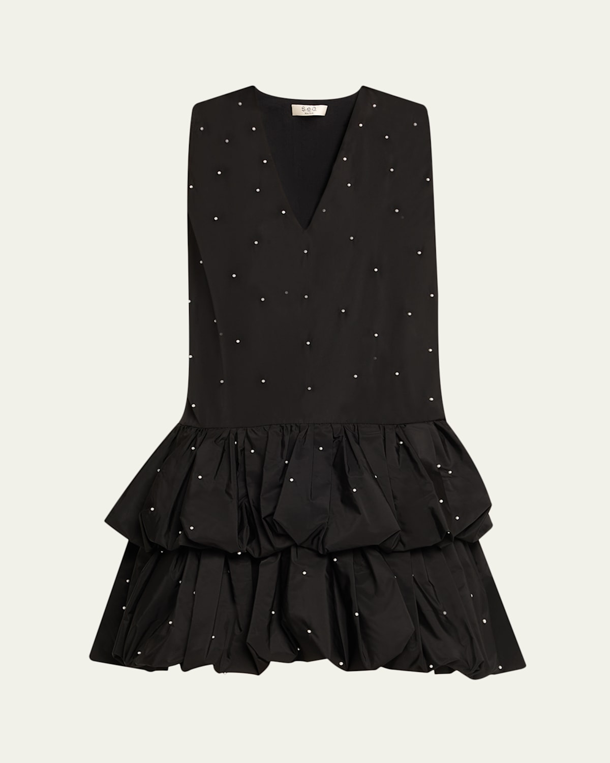 Alberta Embellished Bubble-Hem Mini Dress