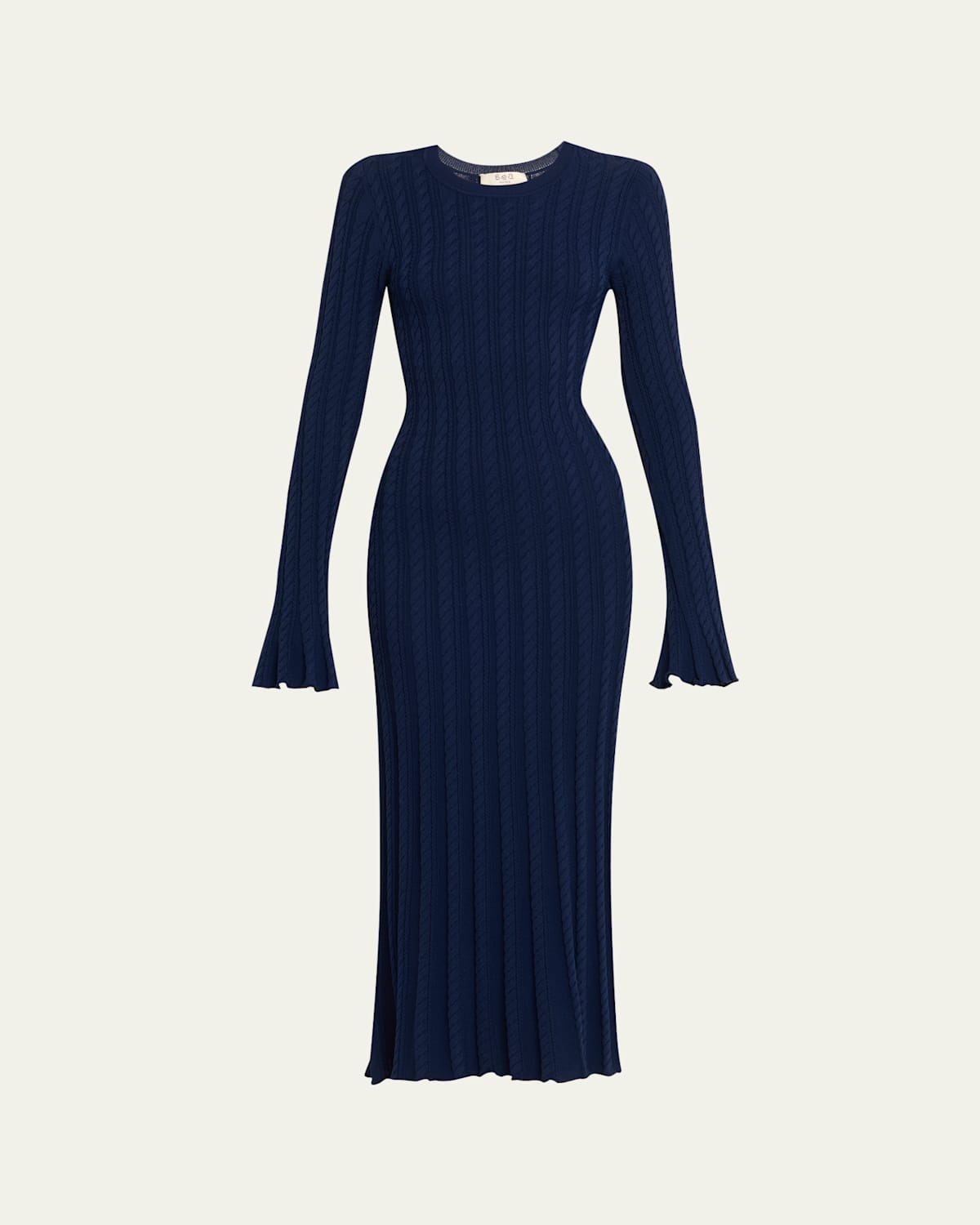 Sea Rhea Cable-knit Midi Dress In Blue