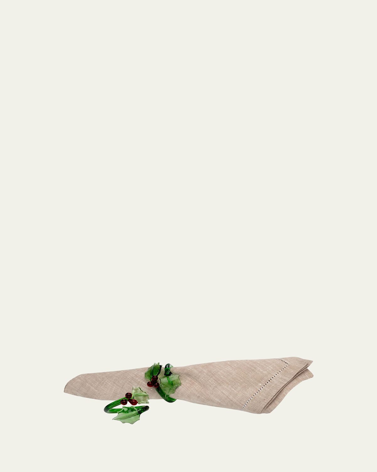 Casarialto Green Winter Napkin Ring In Neutral