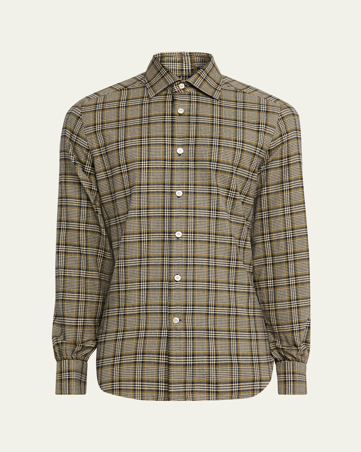 Kiton Men's Cotton Plaid Modern-fit Sport Shirt In Blue