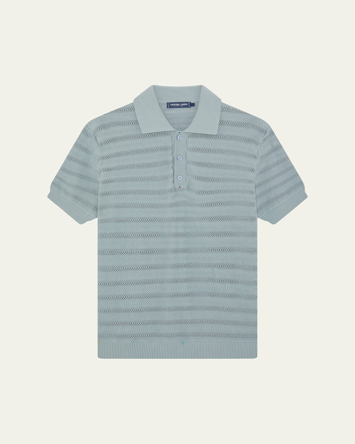 Frescobol Carioca Men's Vidal Cotton Knit Jacquard Stripe Polo Shirt