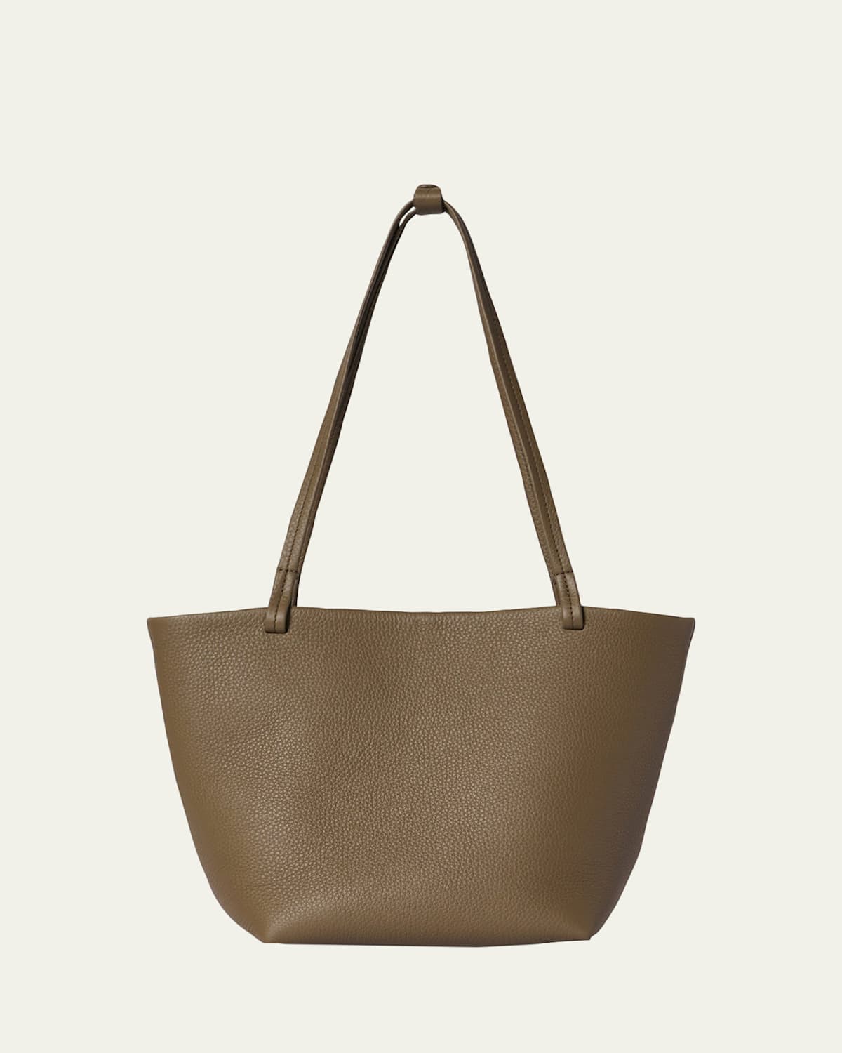 The Row Park Medium Tote Bag In Grain Leather In Brown