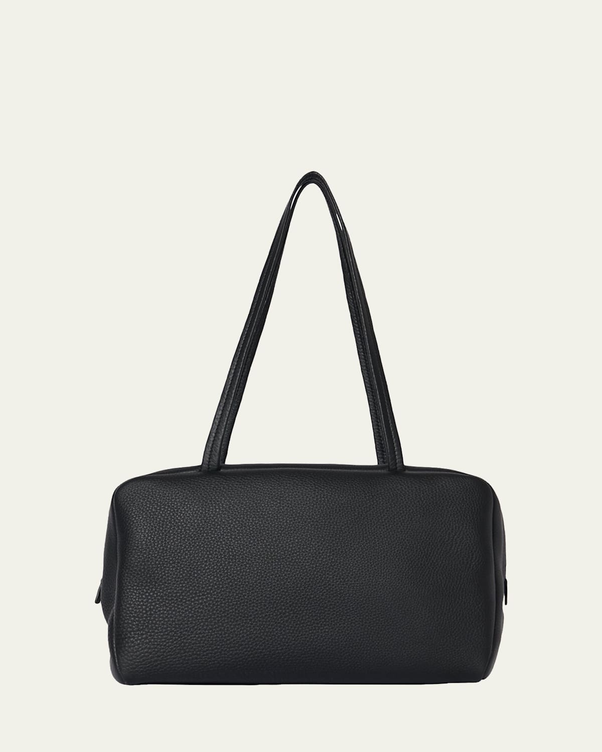 The Row Astra Bowling Shoulder Bag In Grain Leather In Black