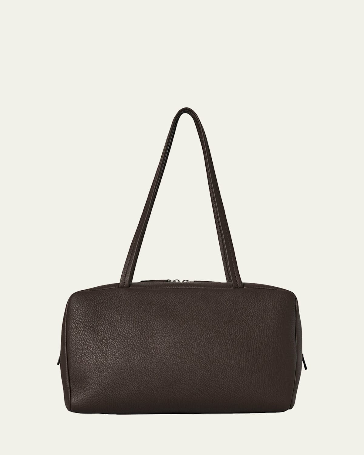 The Row Astra Bowling Shoulder Bag In Grain Leather In Brown