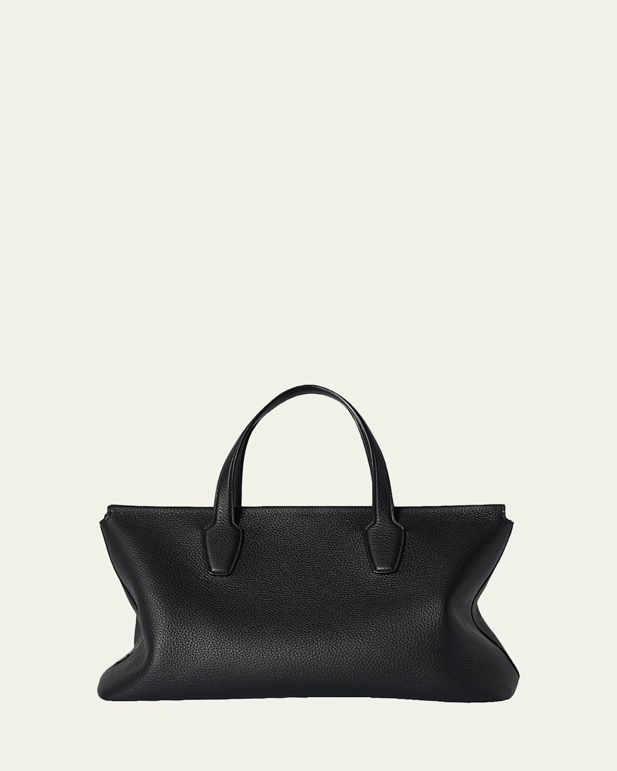 The Row Marcel Slouchy Top-handle Bag In Grain Leather In Black