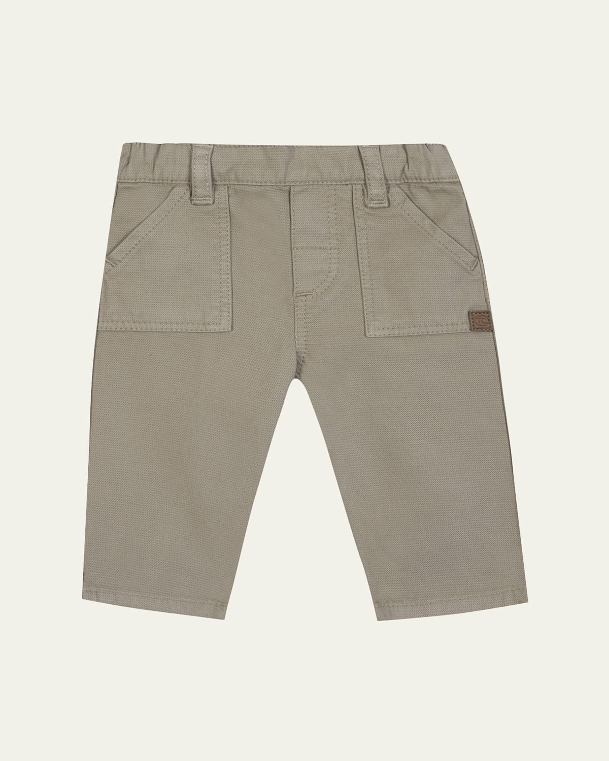 Tartine Et Chocolat Kids' Boy's Stretch Cotton Straight-leg Trousers In Green