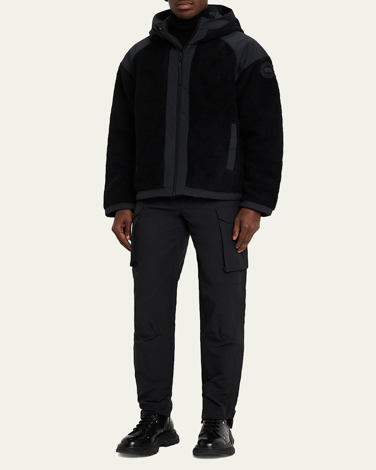 Men'S Alberni Reversible Fleece Hooded Bomber Jacket