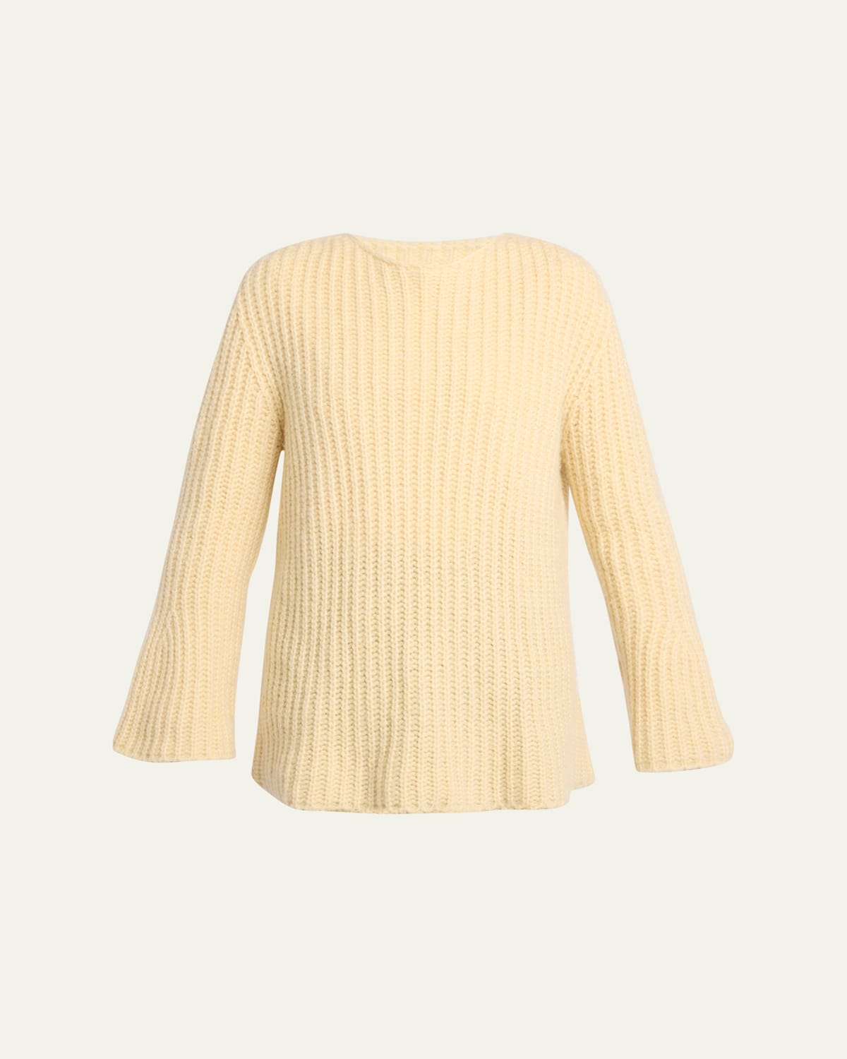 The Row Mirr Bell-sleeve Cashmere Rib Sweater In Yellow