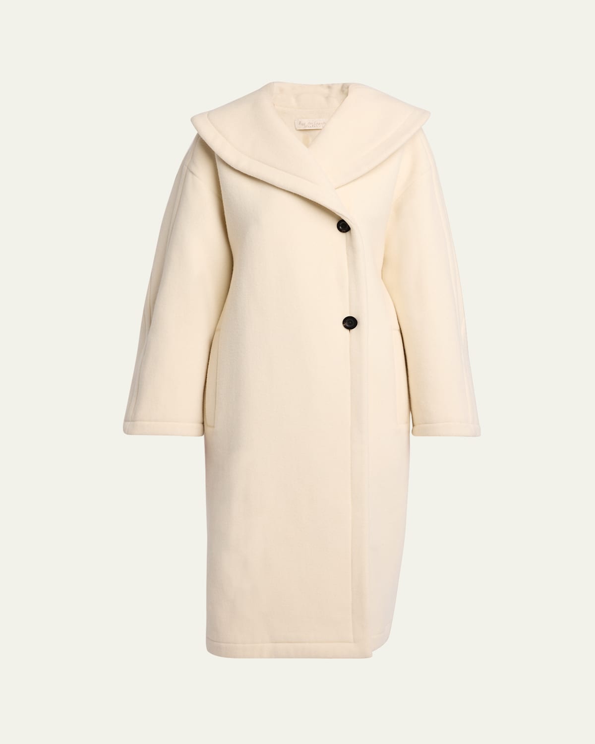 The Row Regino Double-breasted Oversized Wool Coat In White