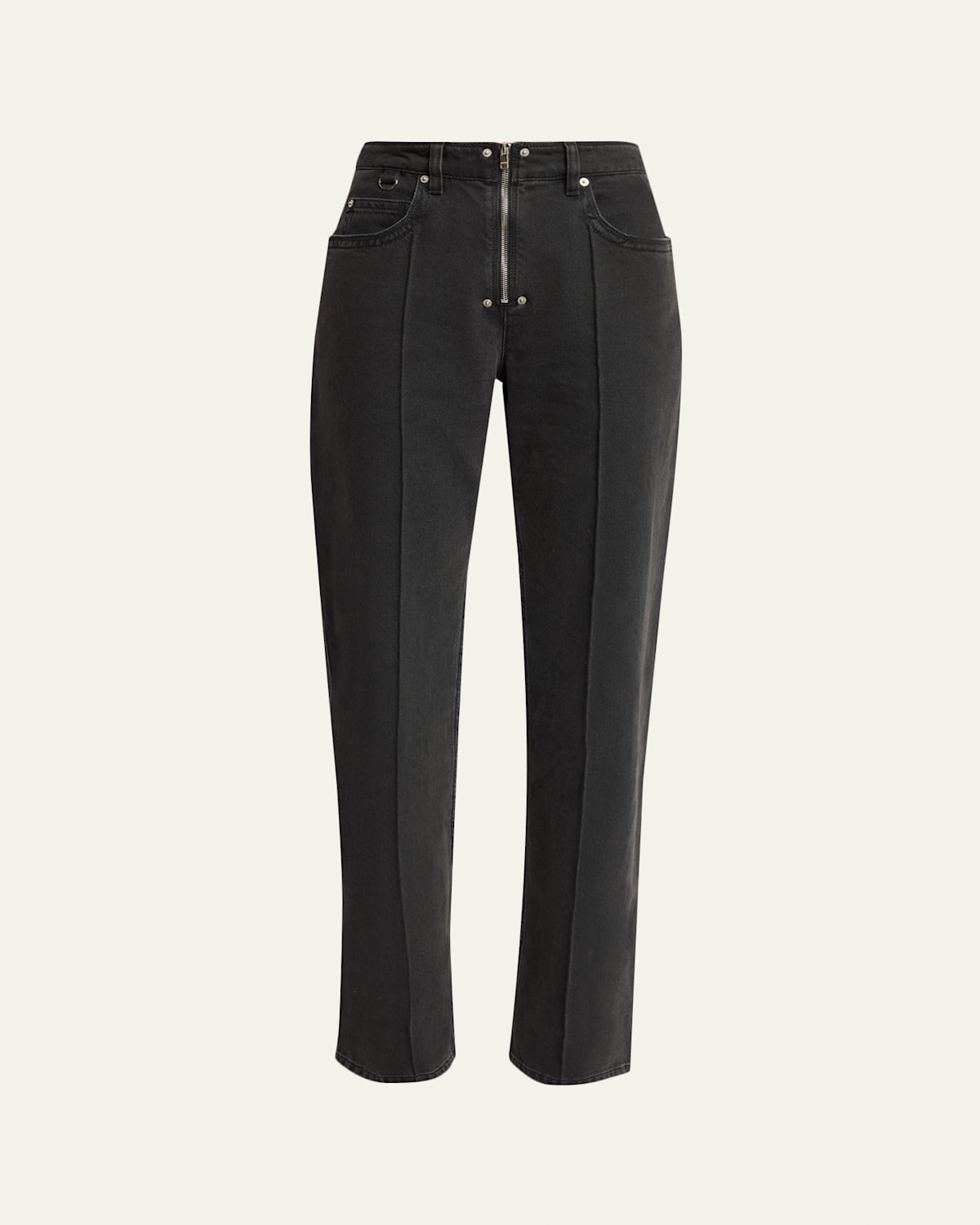 Isabel Marant Stely Zipper Wide-leg Utility Jeans In Black