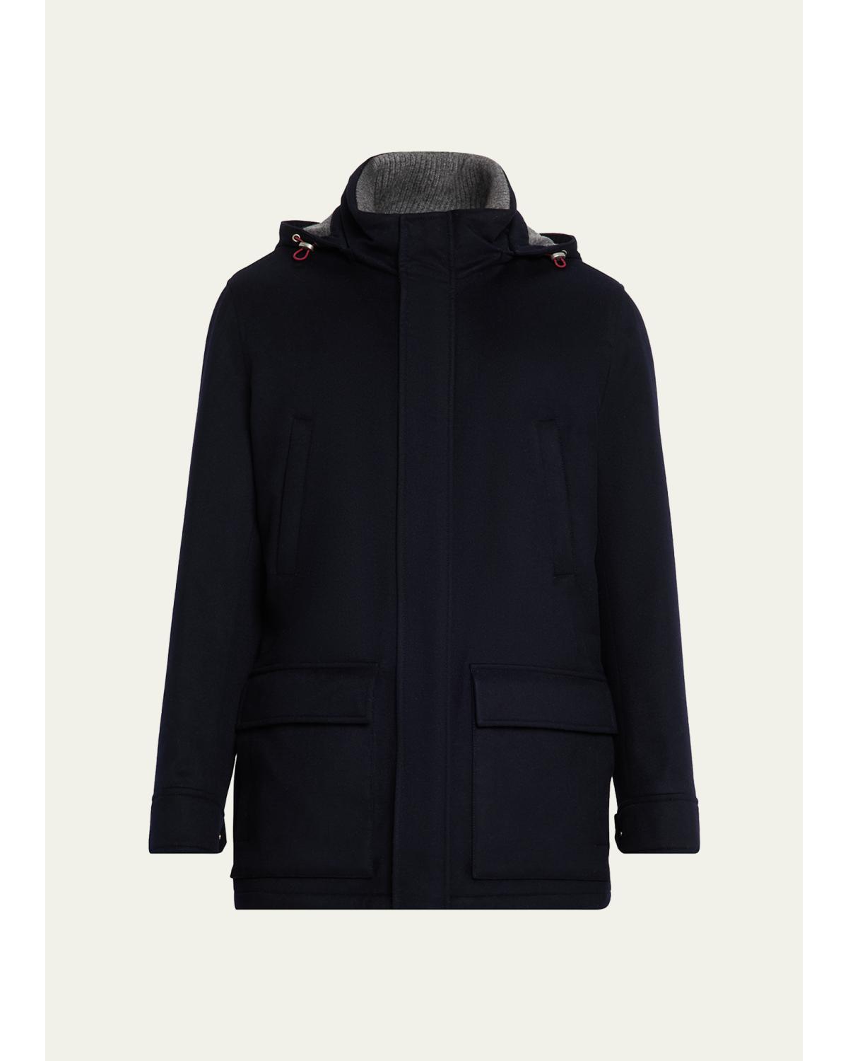 Men'S Cashmere Hooded Coat