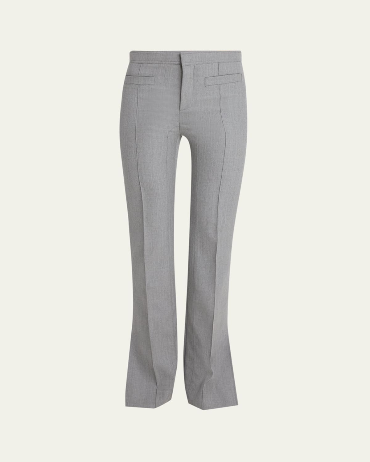Chloé Split-hem Wool Trousers In Gray