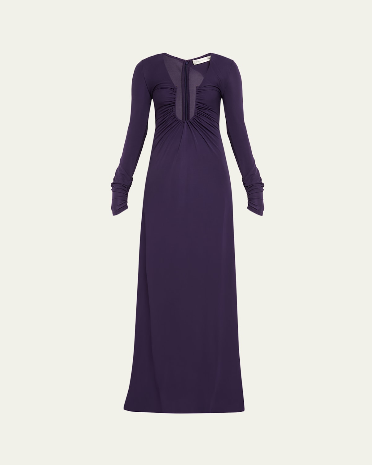Christopher Esber Arced Palm Long-sleeve Dress In Purple