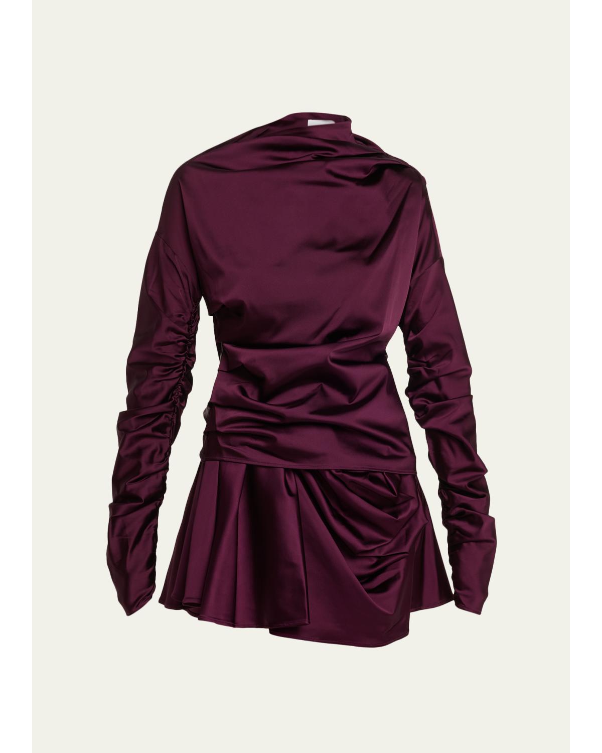 Technical Stretch Satin Mini Dress