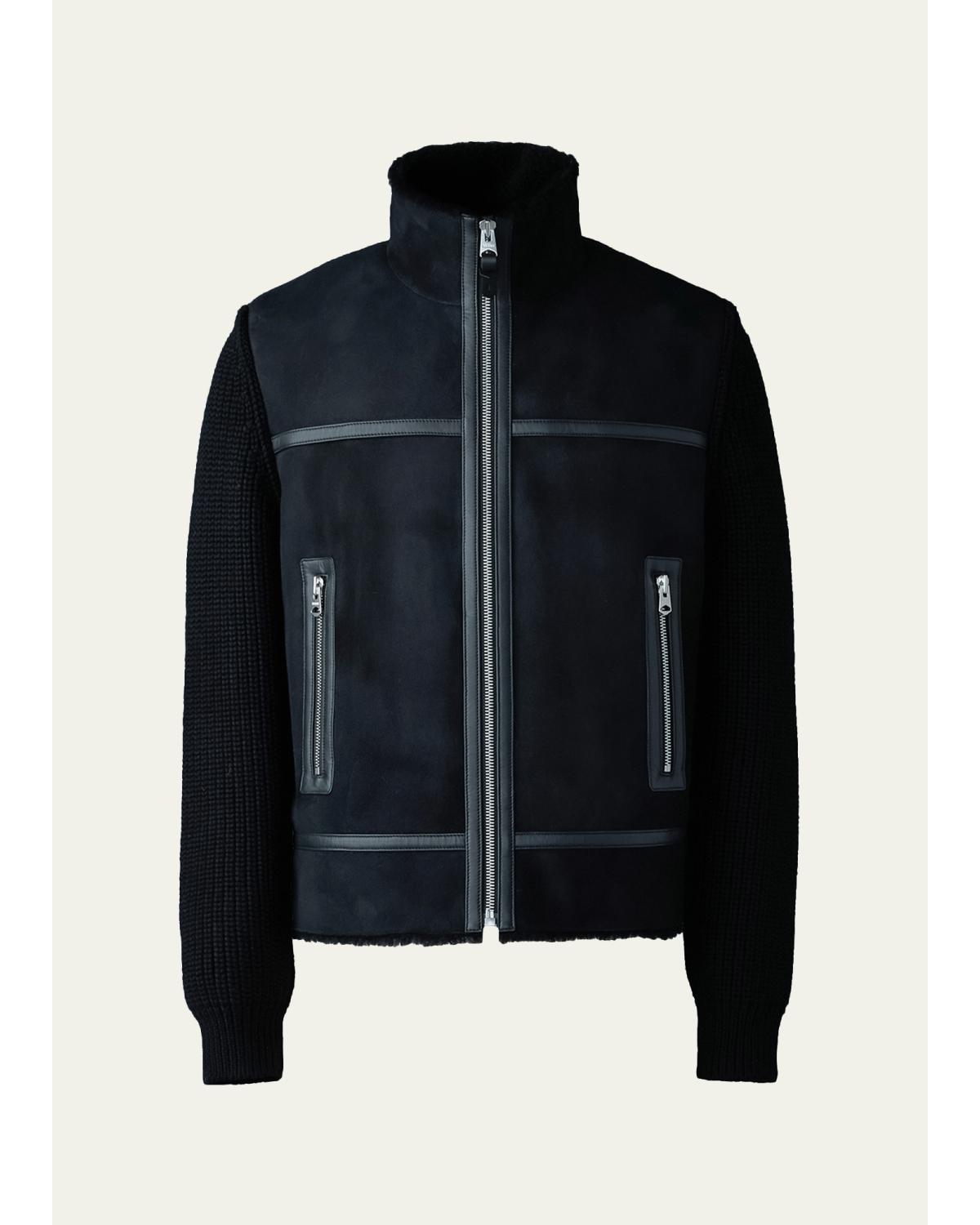 Men's Jonathan Mixed-Media Shearling Jacket