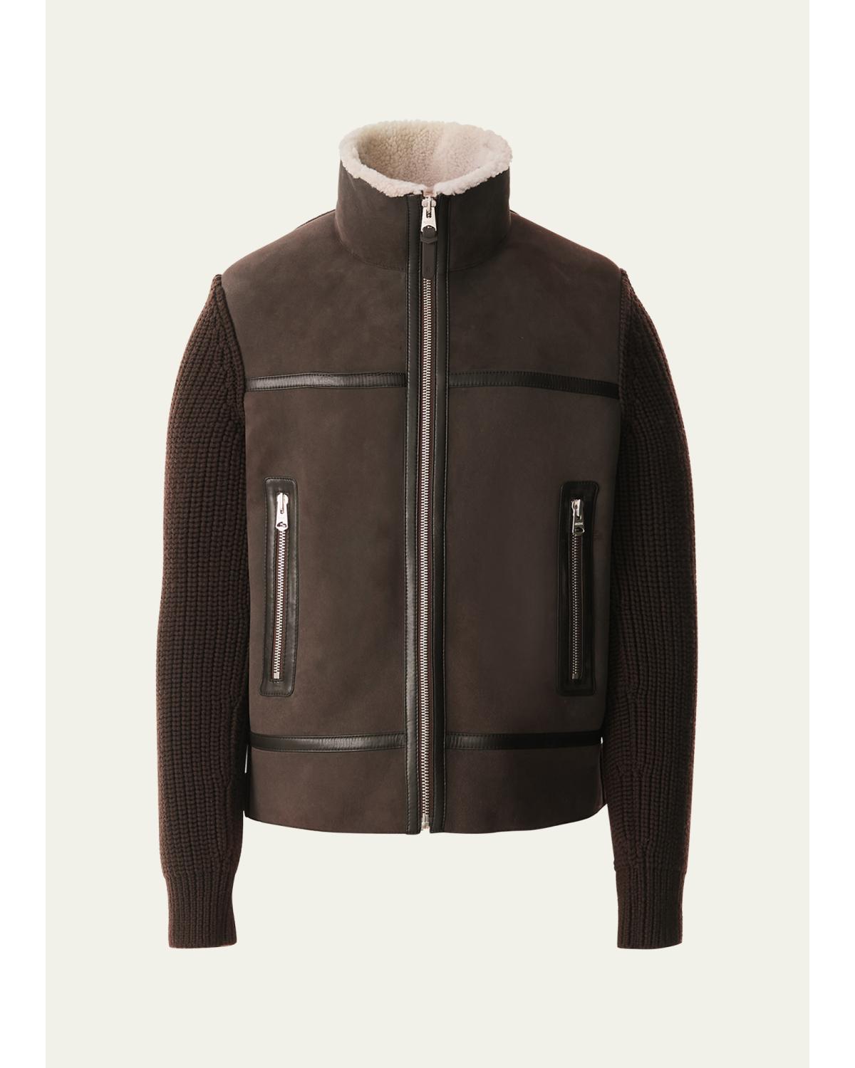 Men'S Jonathan Mixed-Media Shearling Jacket