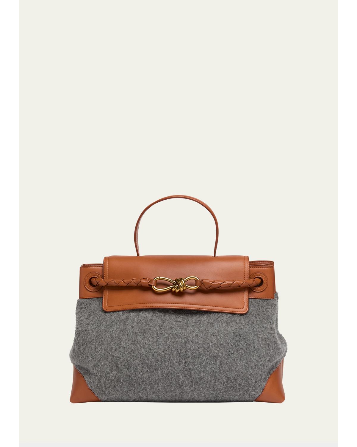 Ciao Ciao Medium Felt & Leather Top-Handle Bag