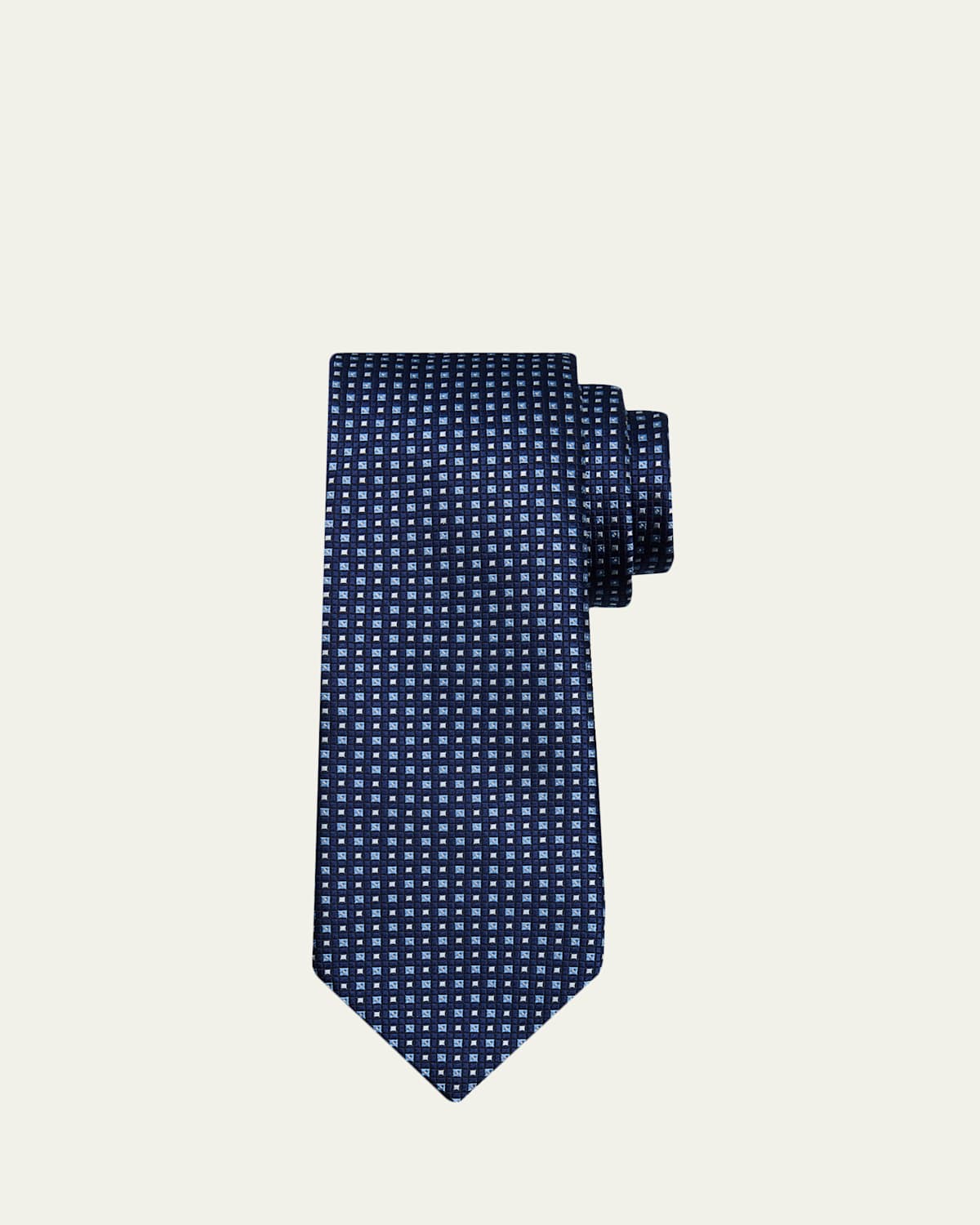 ZEGNA Men's Small Squares Mulberry Silk Jacquard Tie