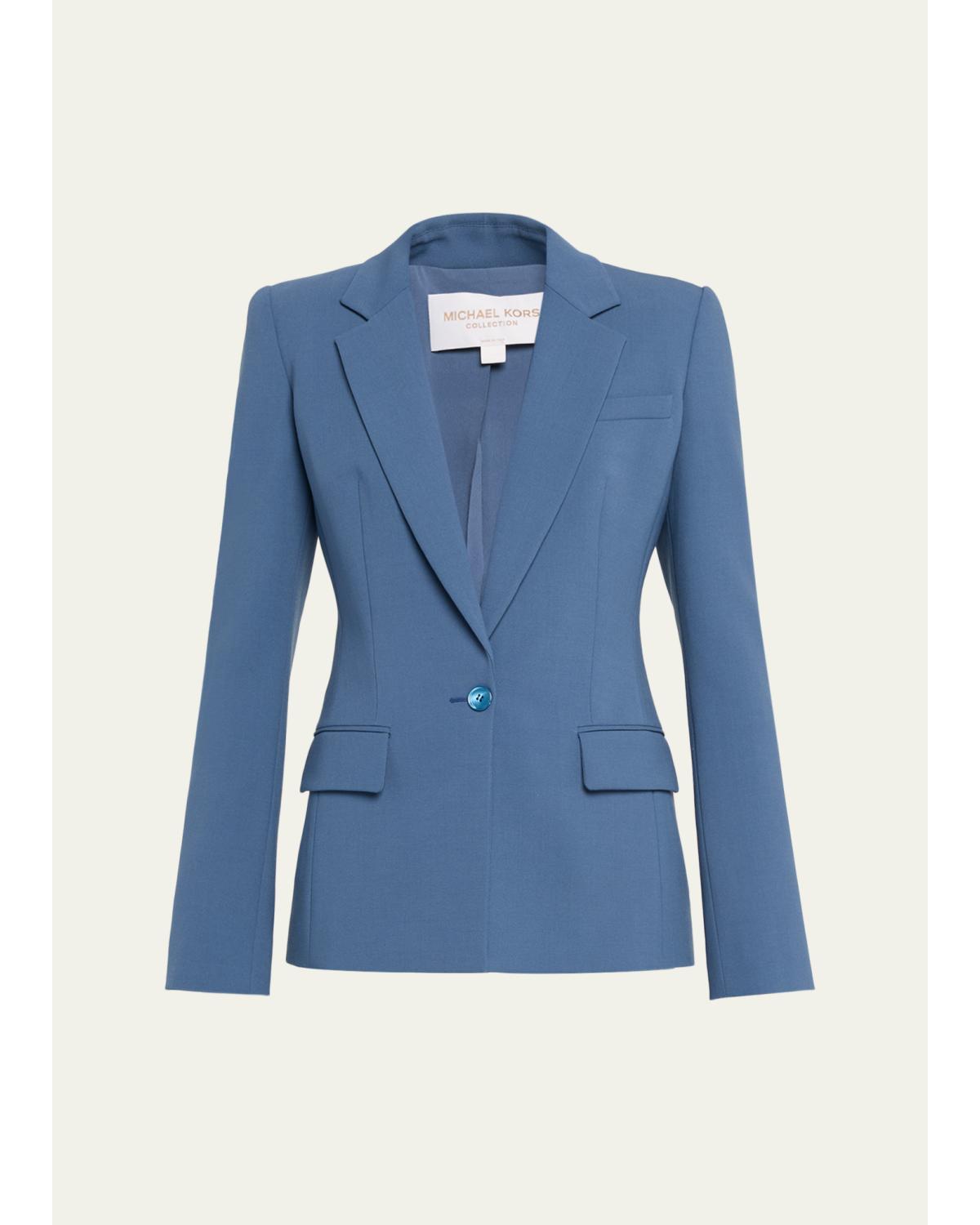 Michael Kors Tailored Single-button Blazer In Steel