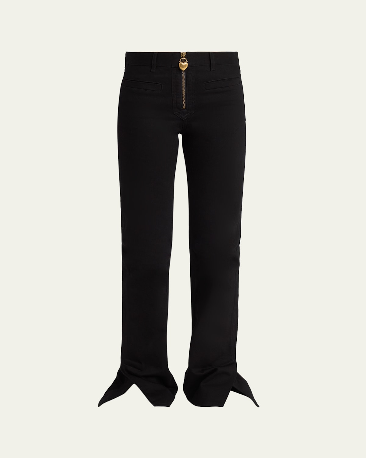 Chloé Denim Split-cuff Flare Trousers In Black