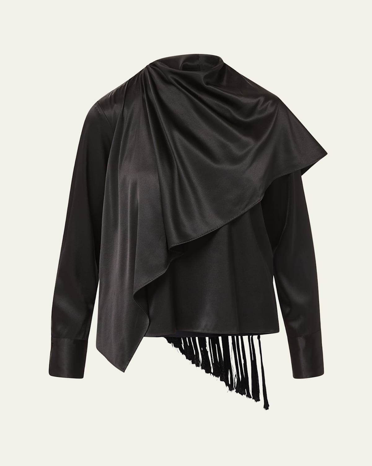 Veronica Beard Daleney Draped Silk Scarf Blouse In Brown