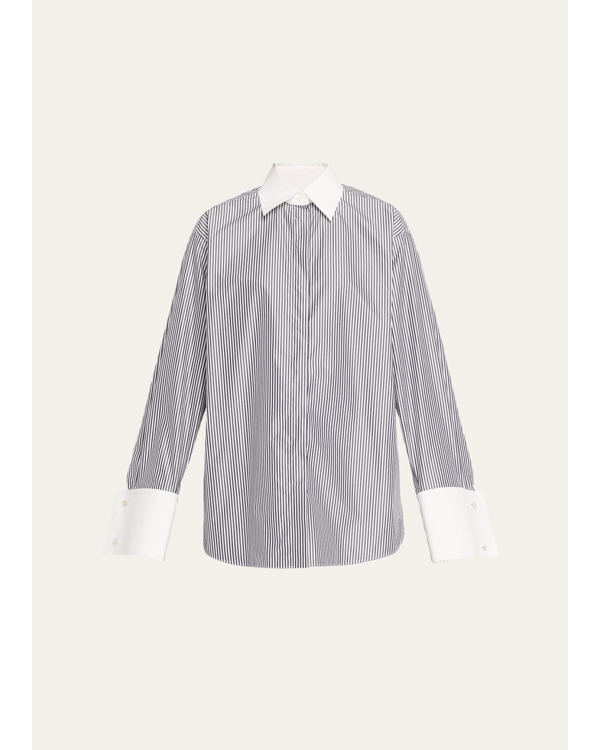Striped Oversized Button-Down Shirt
