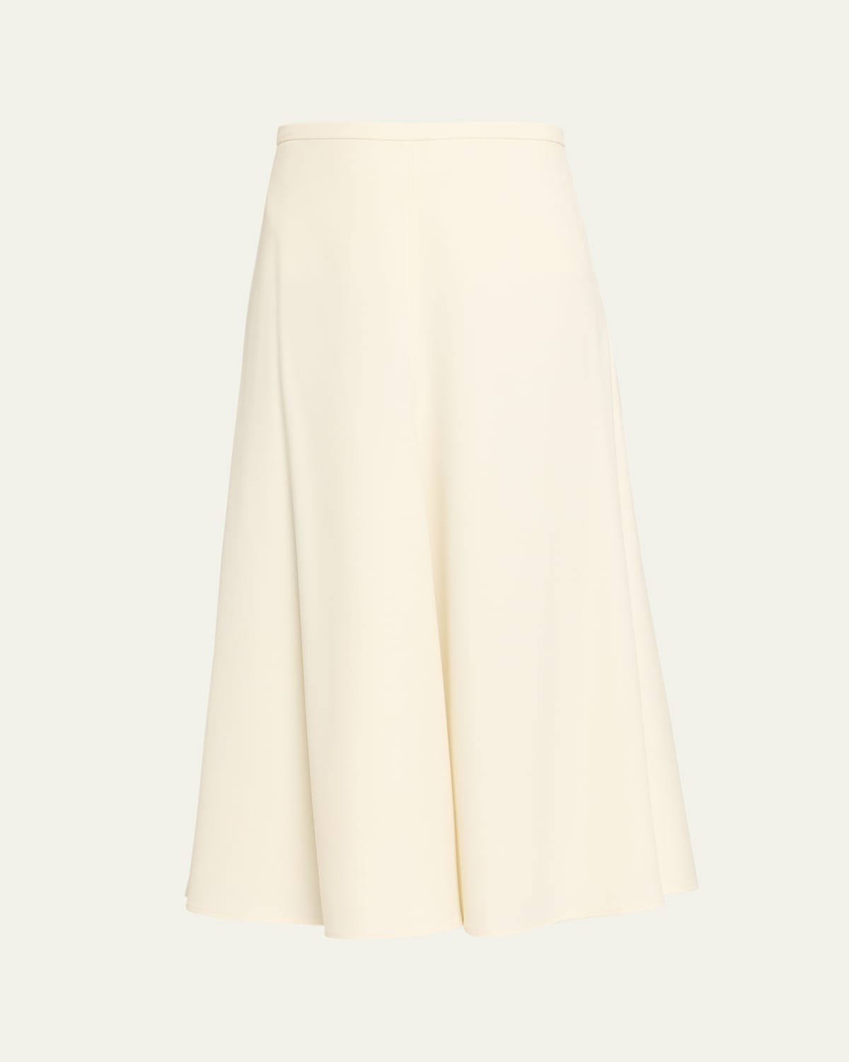 Brunello Cucinelli Wool-stretch A-line Midi Skirt In White