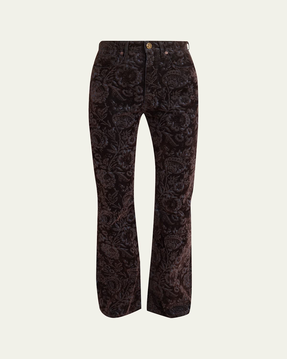 Chloé Printed High-rise Flared Jeans In Brown