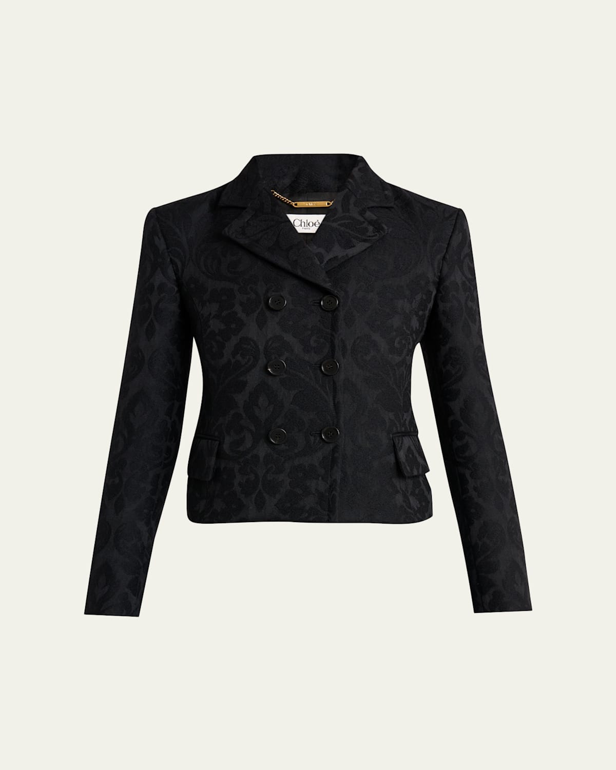 Chloé Ornamental Jacquard Top Coat In Brown
