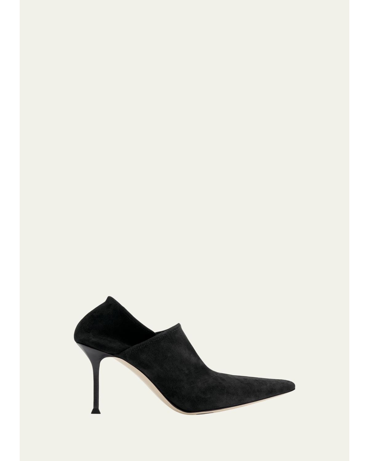 75mm Helix Stretch Suede Pumps
