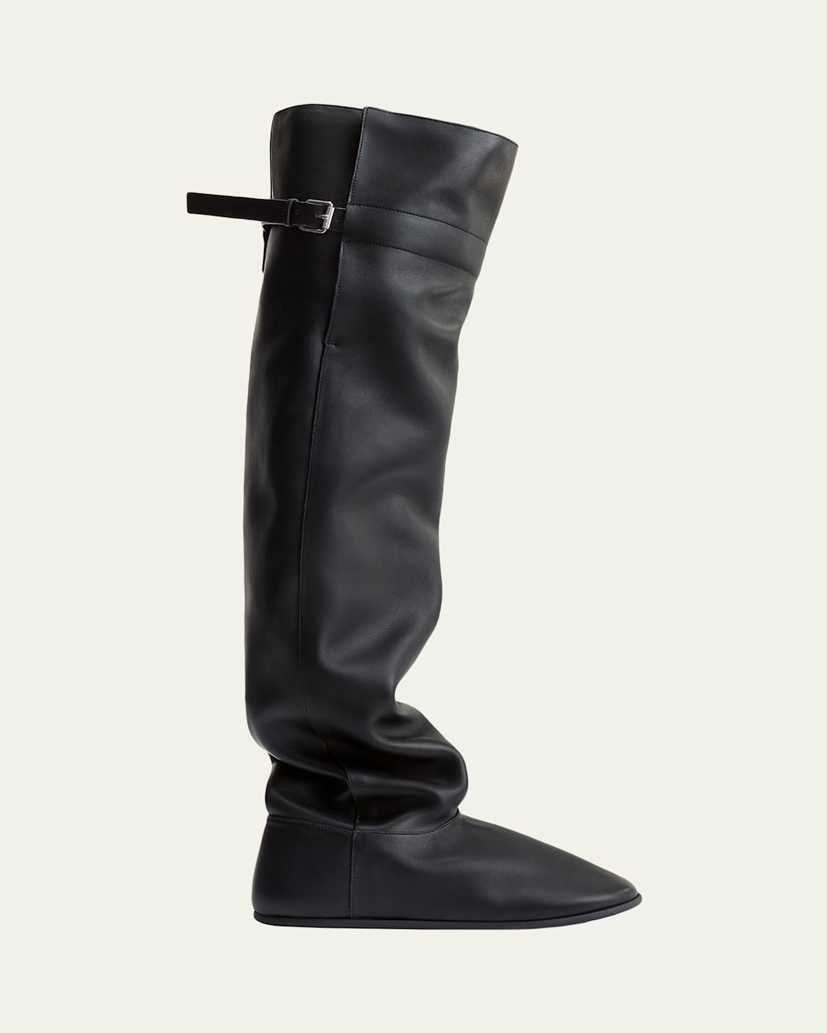 Christen Big Shearling-Lined Leather Over-the-Knee Boots