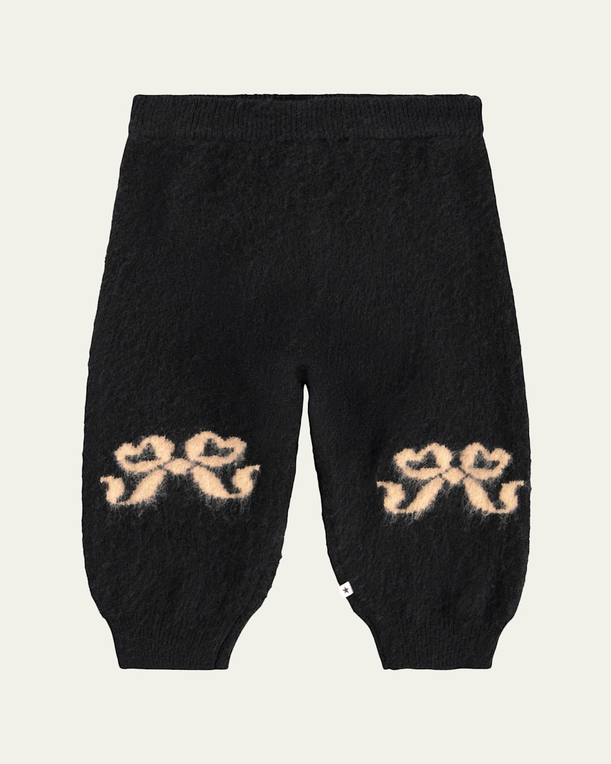 Molo Girl's Solana Fancy Bows Wool Pants In Black