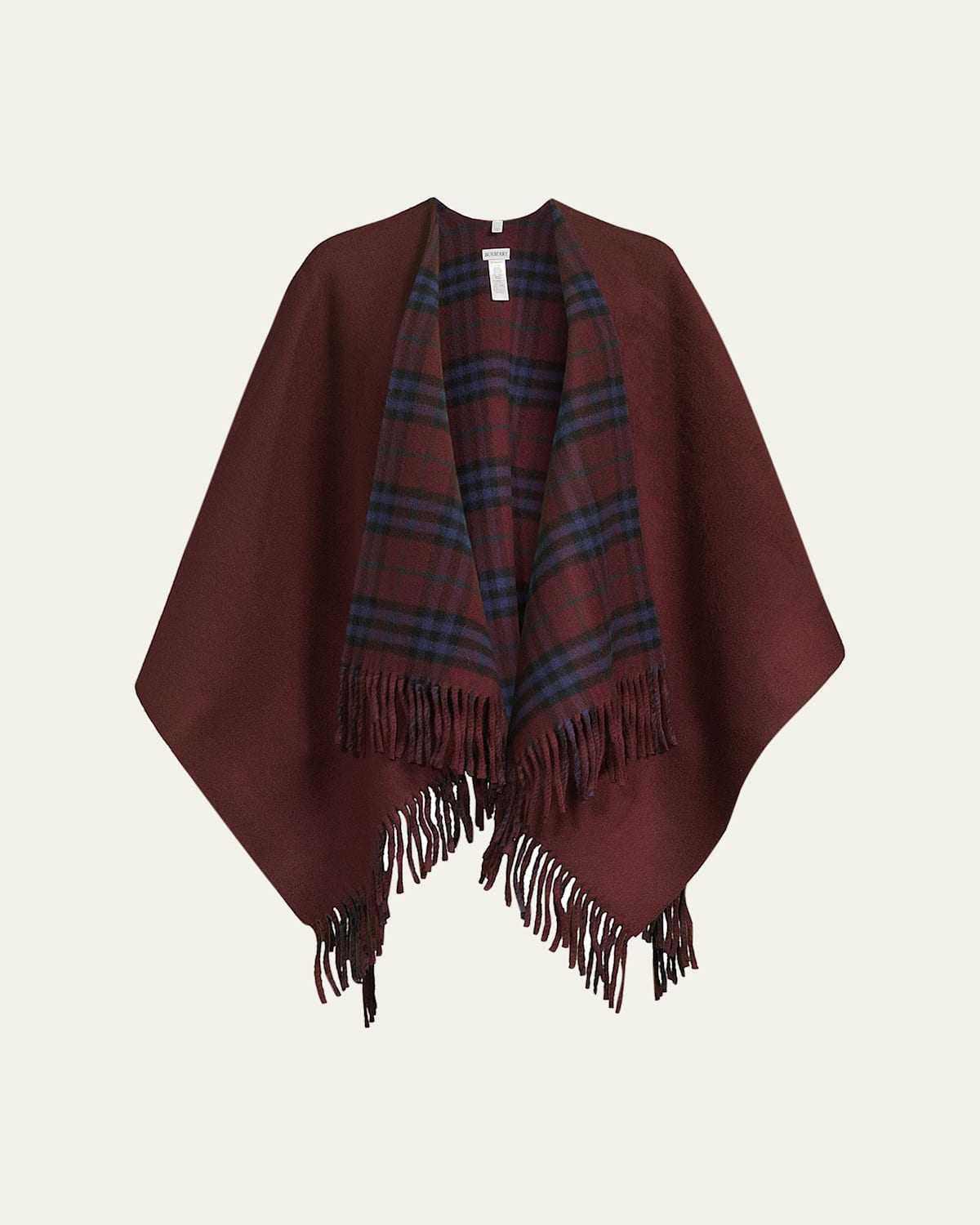 Burberry St. Charlotte Reversible Wool Cape In Red