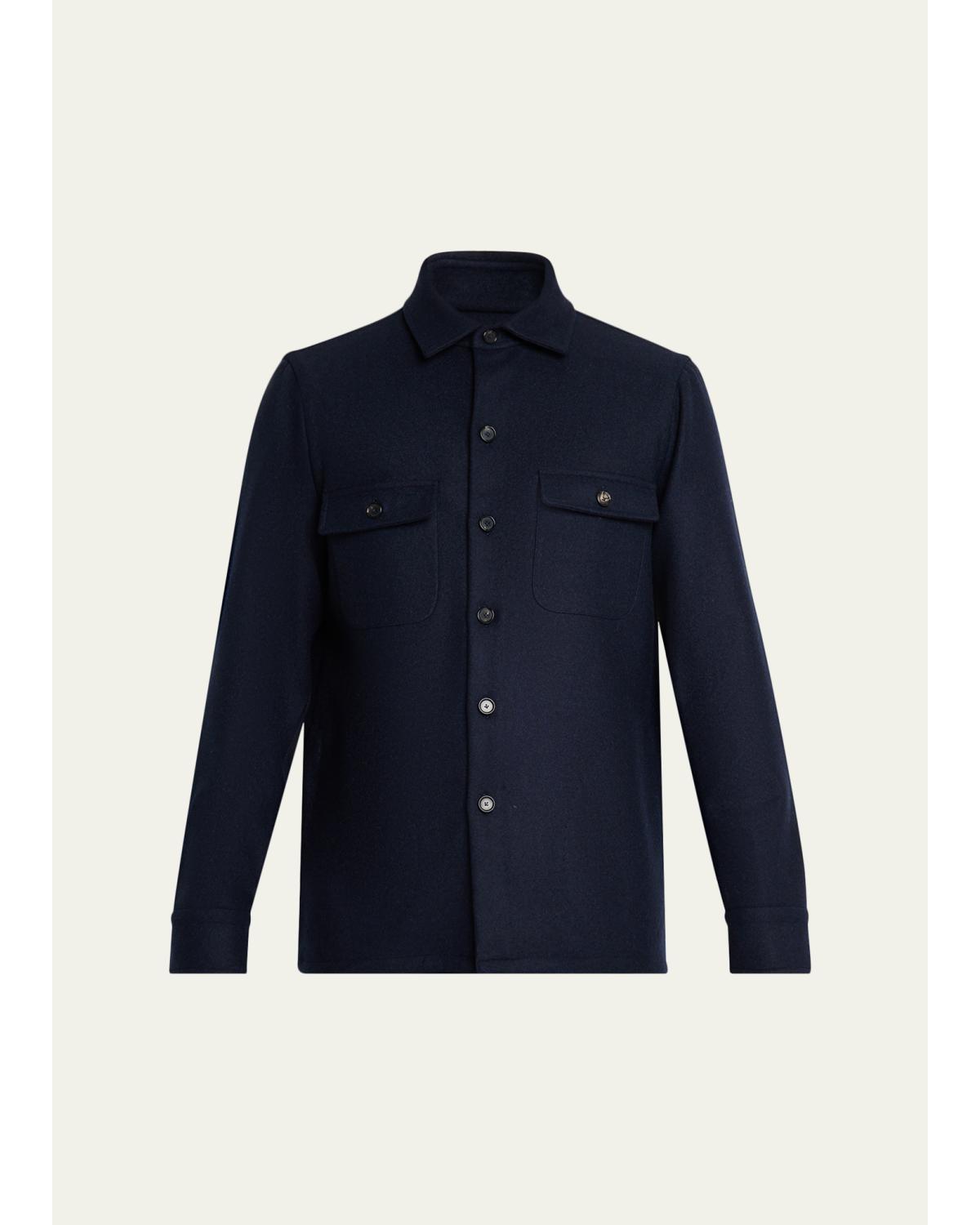 Men'S Wool Flap-Pocket Overshirt