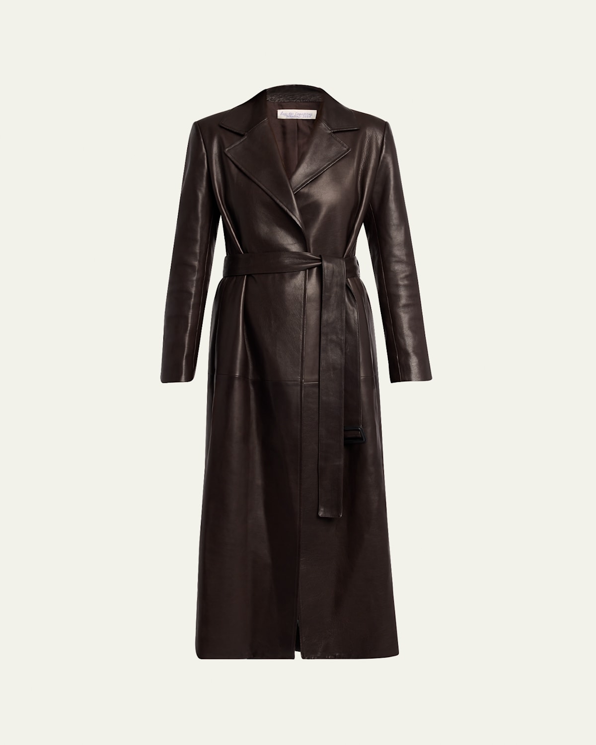 The Row Raisa Belted Leather Coat In Brown