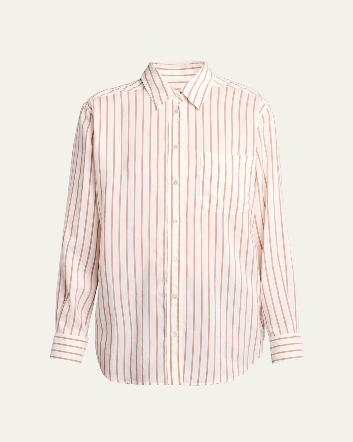 The Row Gavina Striped Silk Poplin Button-down Shirt