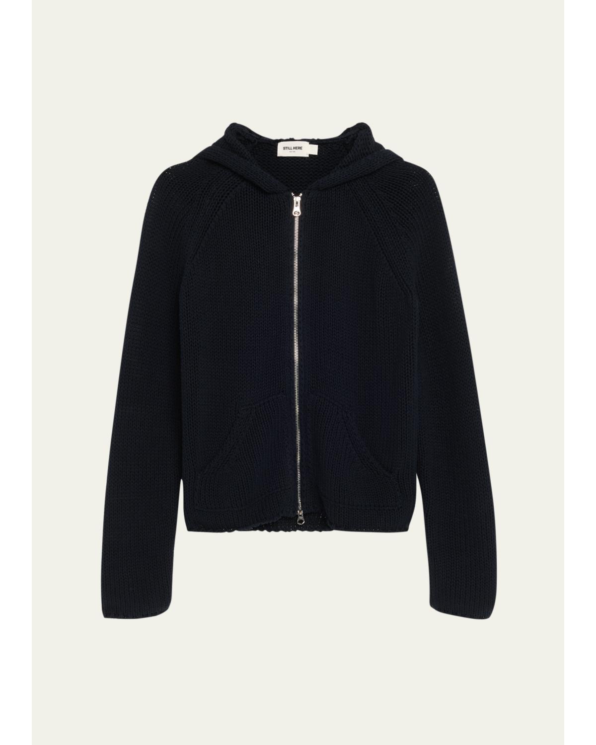 Bear Hooded Zip-Up Sweater