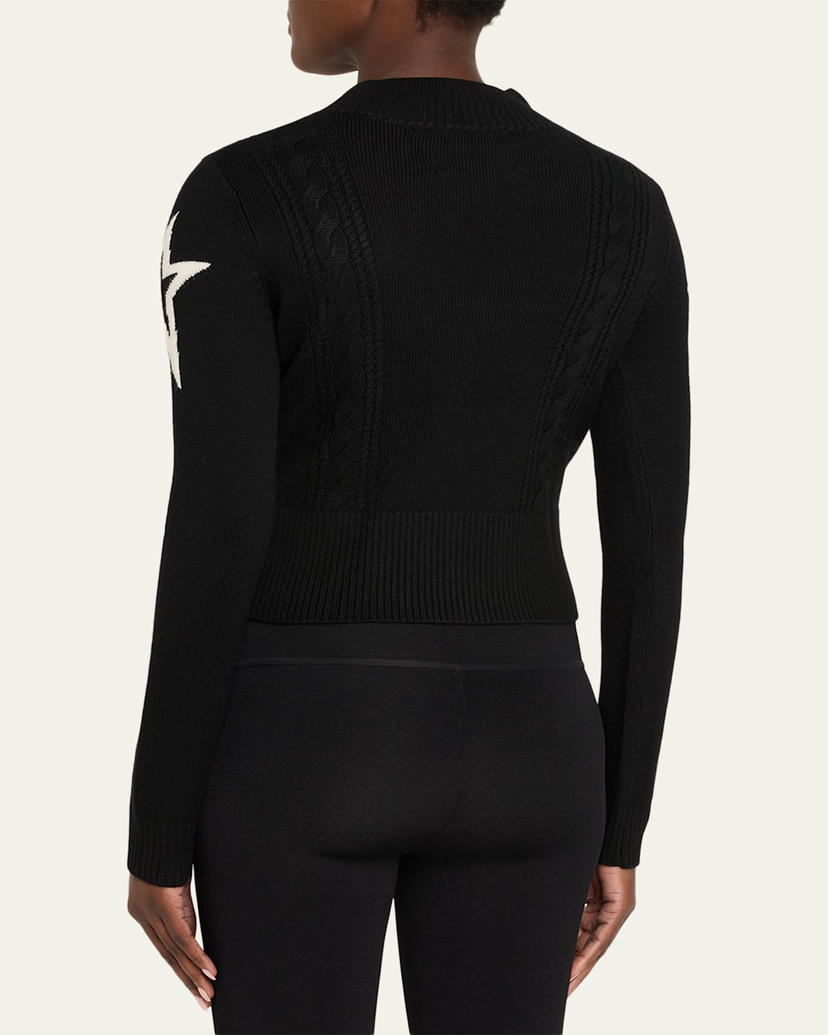 Cropped Cable-Knit Star Sweater