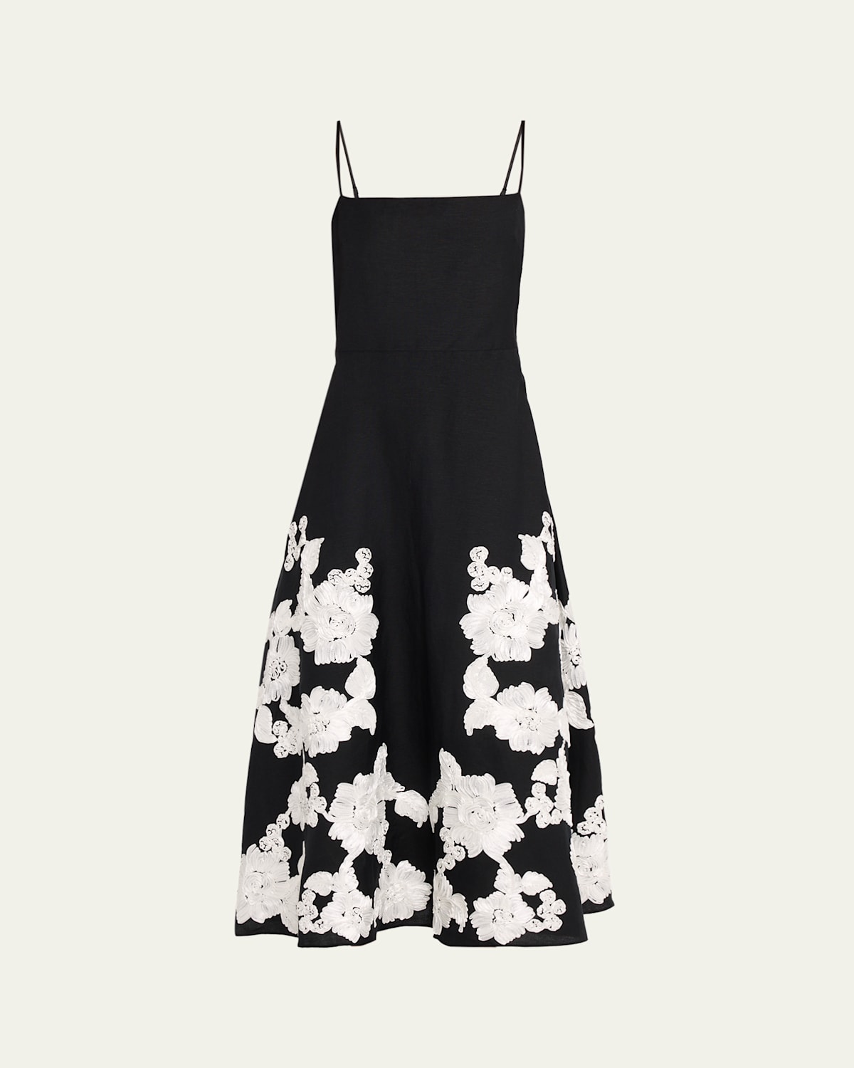 Simkhai Annabella Floral Embroidered Midi Dress In Black