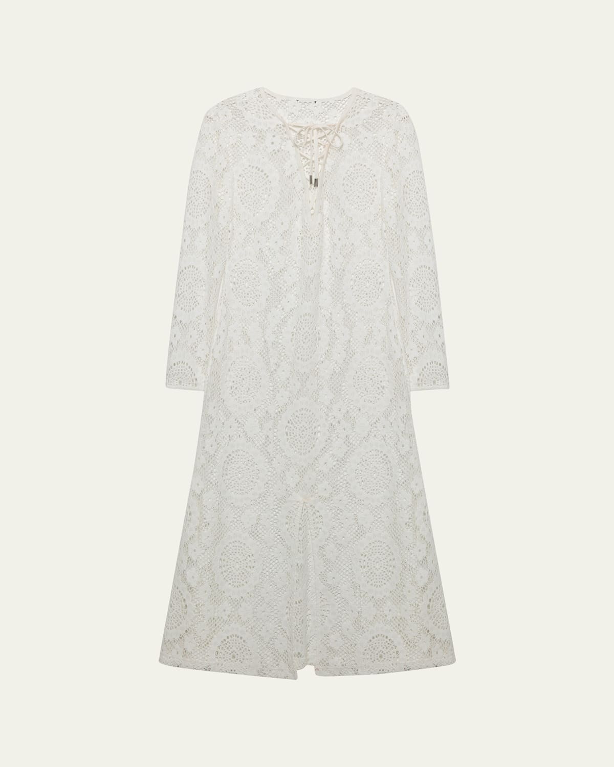 Simkhai Hawthorne Long-sleeve Lace Dress In White